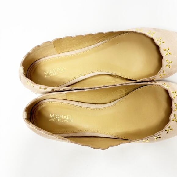 MICHAEL MICHAEL KORS PINK GOLD WOMEN SLIP ON FLATS SIZE 9 NO BOX - Picture 3 of 5